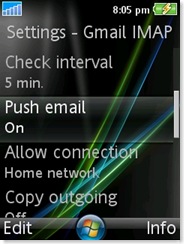 Check interval, push email and allow connection