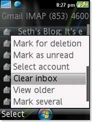 Mark for deletion, mark as unread, clear inbox
