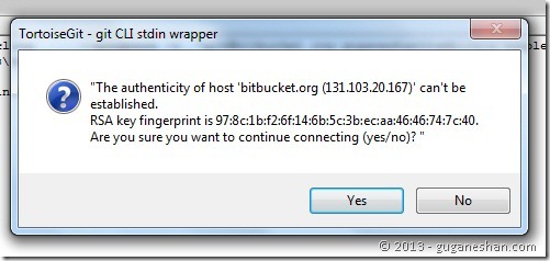 Bitbucket authenticity warning message